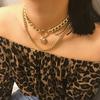 Double-layer Simple Chain Necklace Punk Gold Color Heart Pendant Choker Necklace Fashion Jewelry