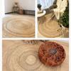 Rugs Carpets for Home Living Room Bedroom Jute Round Rug Natural Plants Rug Reversible Braided Modern Rustic Look Mats