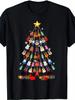 Men'S Fun Guitar Christmas Tree Design T-Shirt - A Perfect Holiday Gift for Music Enthusiasts, Featu