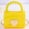 Kinder PVC Umhängetasche Münzbörse Kind Fashi Mini Handtaschen Schönes Herzmuster Dekori Handtasche Kleine Kette Gelee Tasche Für Mädchen