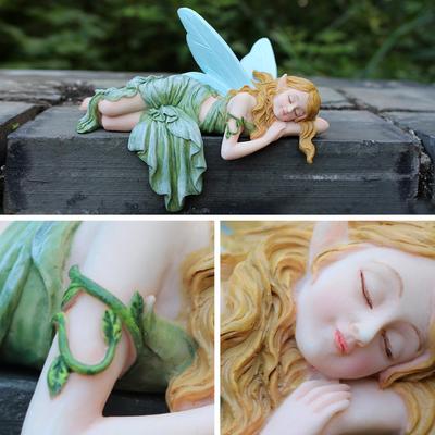 1 Colorful Flower Fairy, Creative Garden Sleeping Posture Flower Fairy Decoration Ornament, Suitable for Multi Scene Edge Decora
