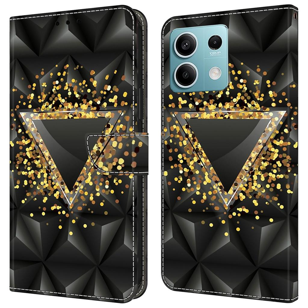 For Xiaomi Redmi Note 13 5G Case Pattern Design PU Leather Shockproof Flip Cover