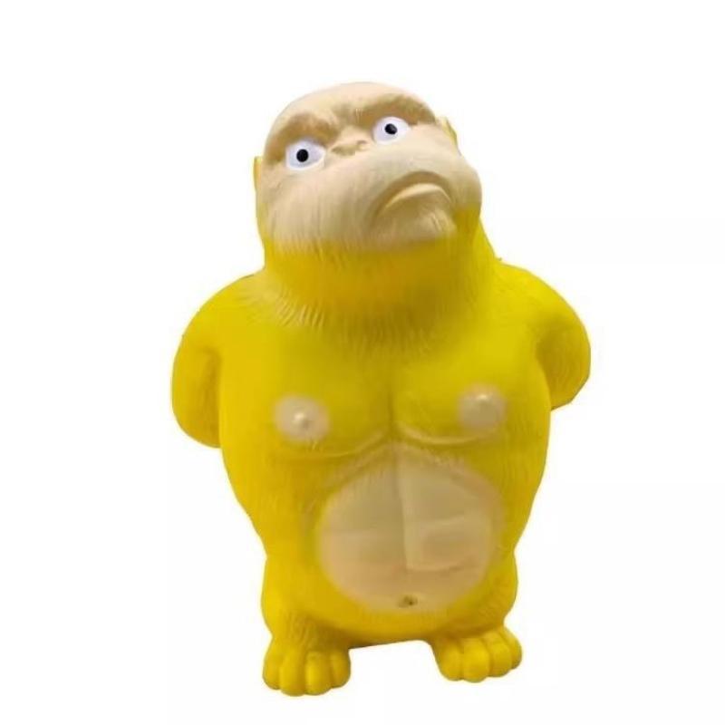 Yellow Squishy Gorilla Stress Relief Toy Soft Touch Slow Rebound For Office Home Decor Daily Play