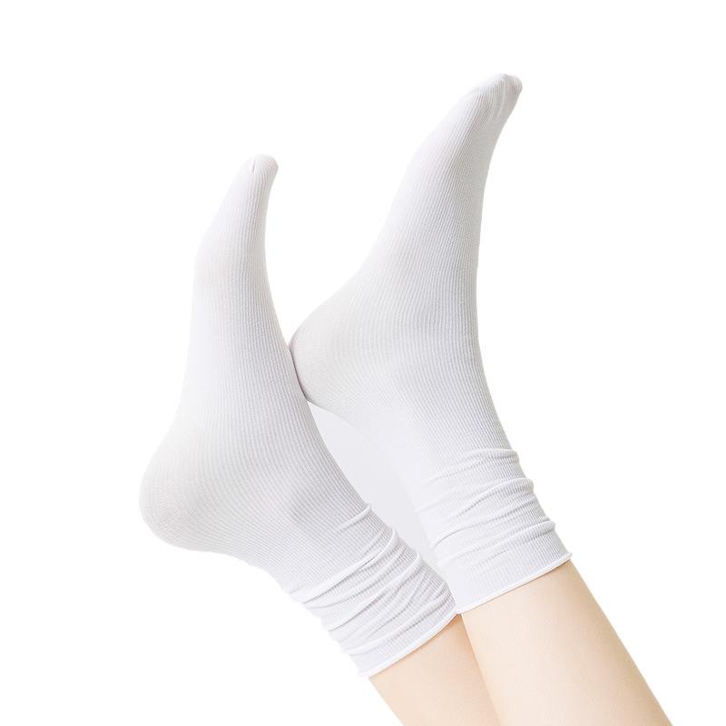 Ladies Spring and Summer Thin Boneless Moon Ice Long Tube Stack Socks