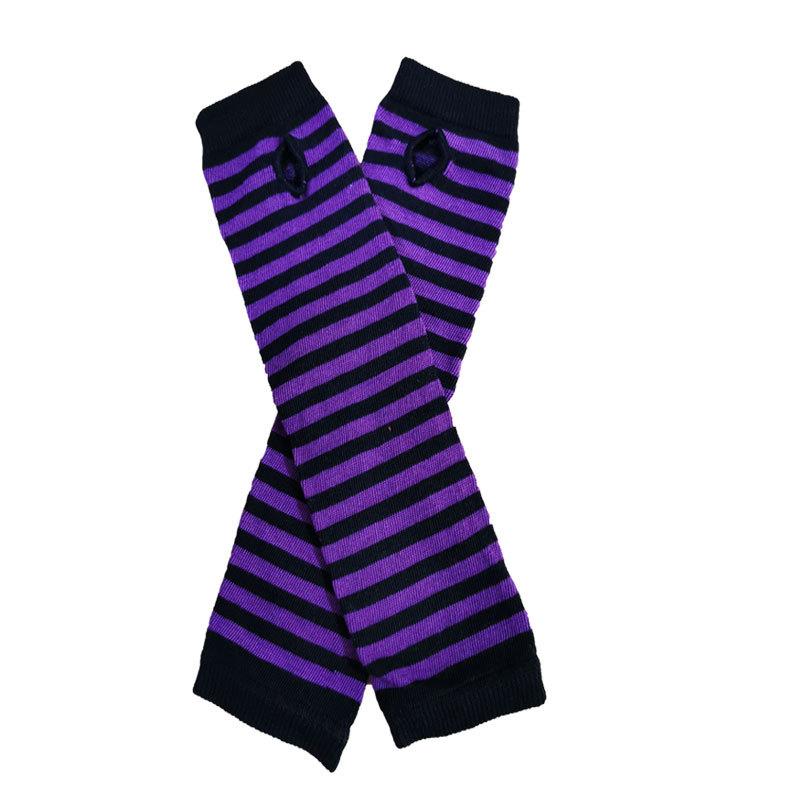 

Новые длинные митенки женские без пальцев осенне-зимние гетры полосатые вязаные варежки нарукавники на запястье рождественский подарок