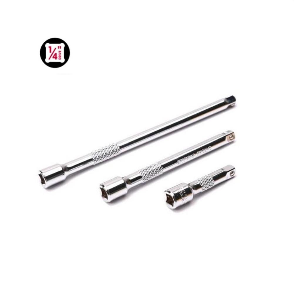 Professional Grade Extension Bar Set 3 Piece Drive Ratchet Socket Extenders