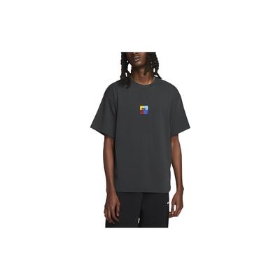 Nike T-shirt girocollo con stampa alfanumerica Unisex Top Grigio Nero FD8541-045