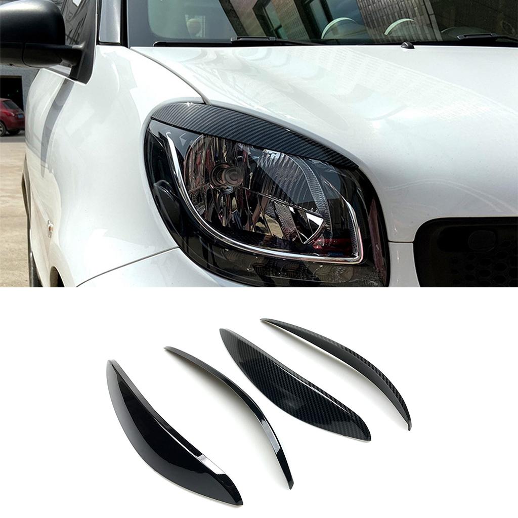 For Mercedes-Benz Smart 453 2015 2016 2017 2018 2019 2020 Headlight Eyebrow Eyelid Trim Lamp Cover Sticker Car Accessories