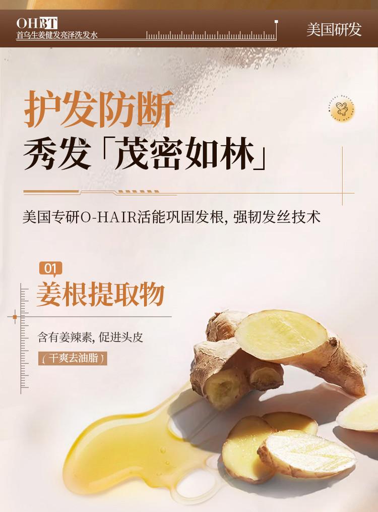 OHBT Shouwu Ginger Shampoo for Oil Control, Cleaning, Anti-breakage, Hair Care