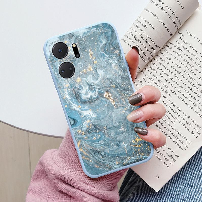 Case For Honor X7a Back Cover Protective Silicone Funda Fashion Marble Stone Texture Coque For HonorX7a 6.75 X8b X7b X7c X7d X8c