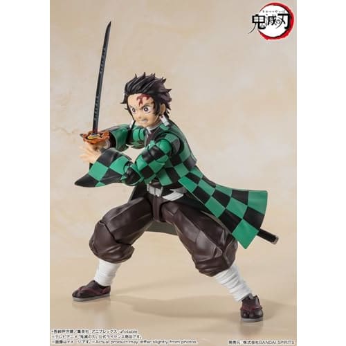 TAMASHII NATIONS S.H.Figuarts Demon Slayer: Kimetsu No Yaiba Tanjiro Kamado, Approximately 140mm, PVC & ABS Painted Action Figure