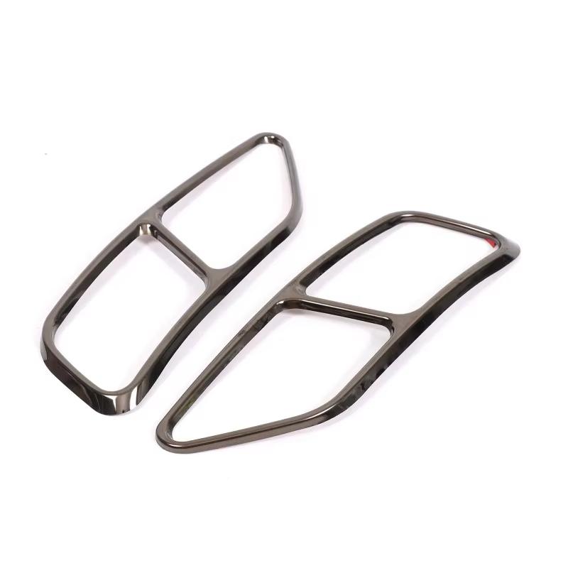 For A5 A4 B9 2020-2024 Stainless Steel Black Car Tail Exhaust Pipes Tail Throat Frame Cover Trim Car Accessories