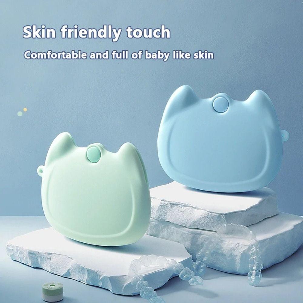 Soft Denture Storage Box Cartoon Cat False Teeth Protective Case  Tooth Care Tool