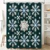 Snowflake Shower Curtain Waterproof Bath Mat Rug Bathroom Decor Customizable Size Decorative
