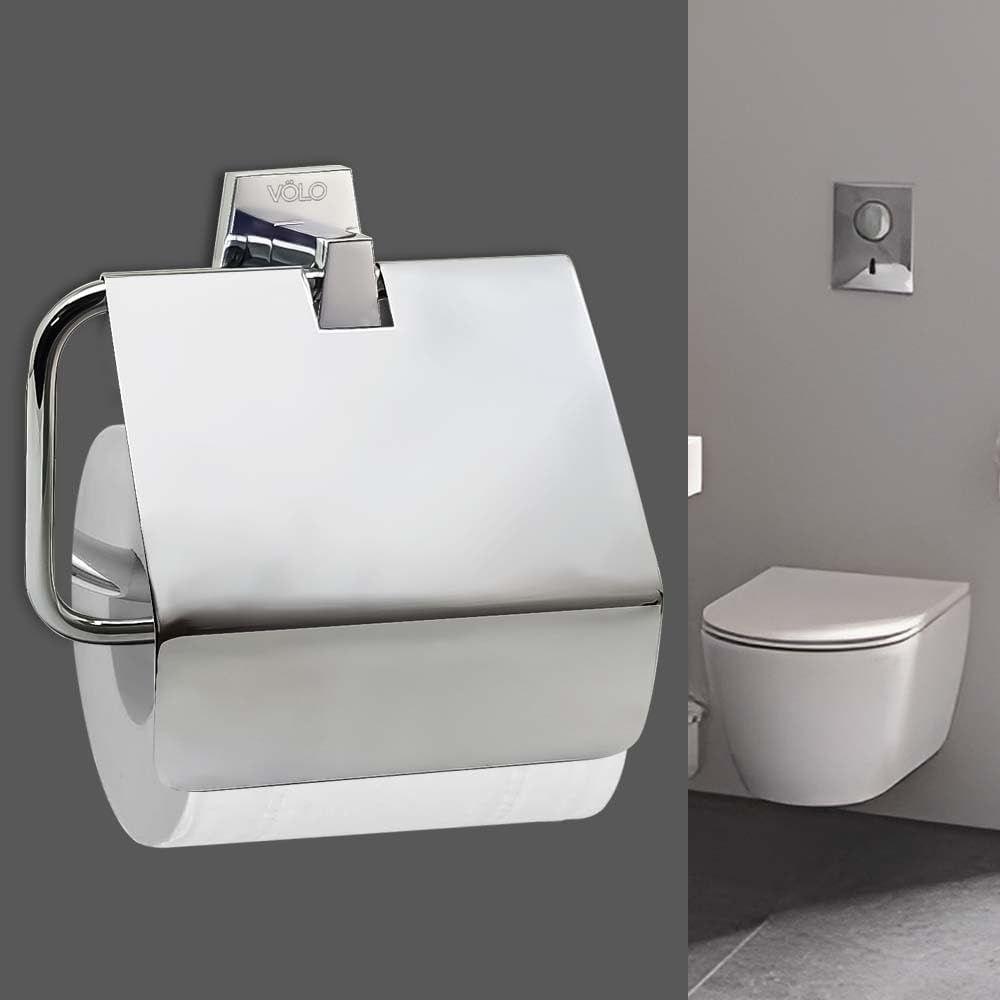 Držák toaletního papíru, Samolepicí držák role, Držák na kapesníky Typ montáže na zeď, Plastový dávkovač do koupelny s držákem na telefon