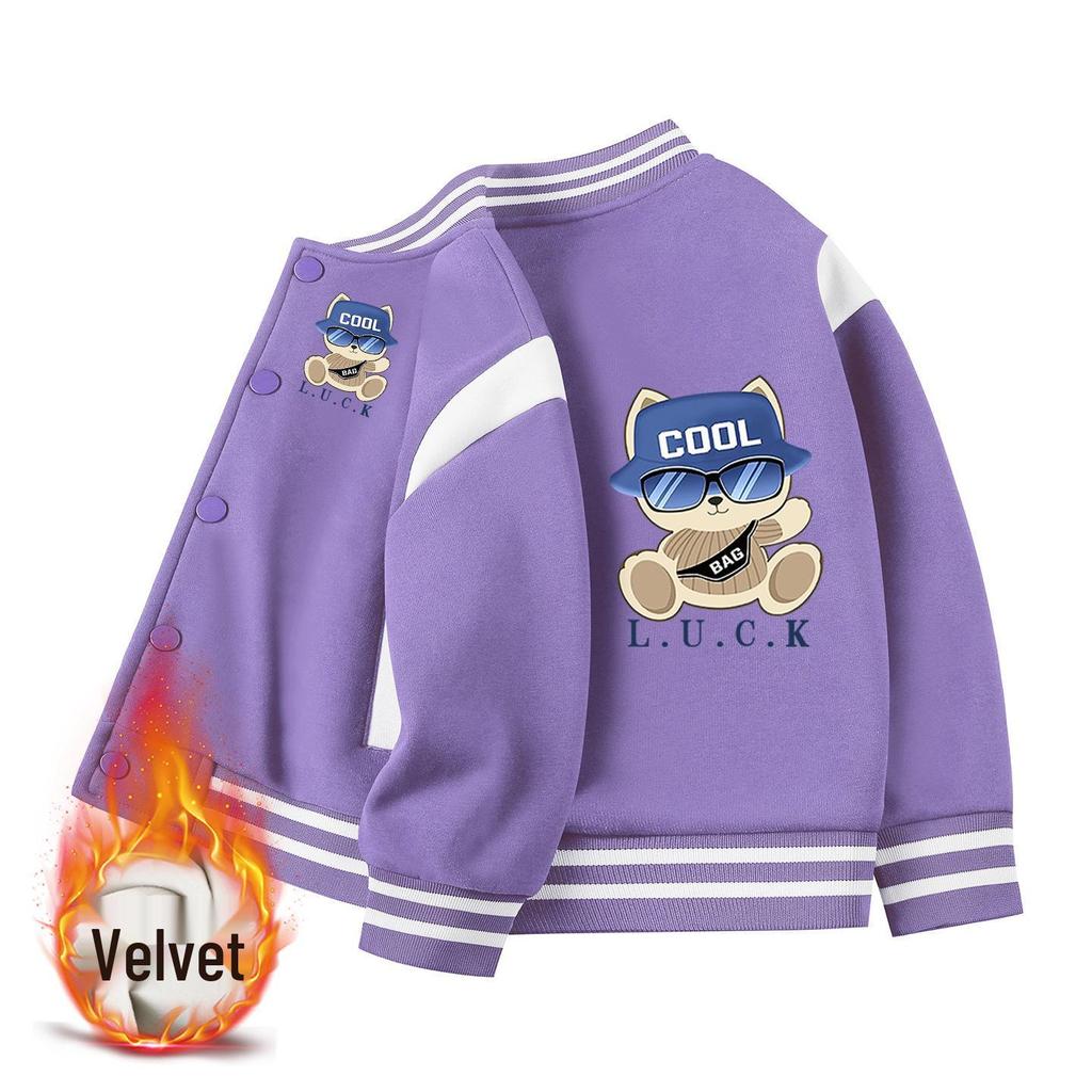 Jungen Koreanischer Stil Winter Baseballjacke mit Samt