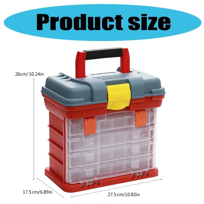 72 Grid Adjustable Tool Box Storage Plastic Storage Box 4 Layer Tool Parts Box Multifunction Storage Organizer