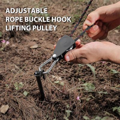 Camping Outdoor Tent Pulley Adjustment Rope Hanger for Lanyard Tents Adjustable Ropes Fixed Buckle Wind Rope Tool