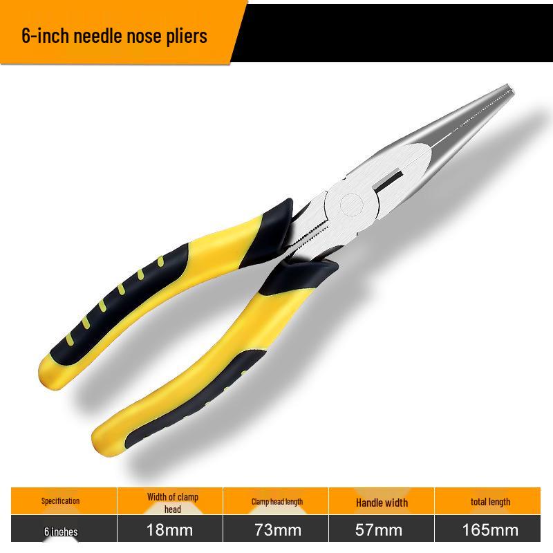6-inch & 8-inch Multifunctional Pliers Set: Needle Nose, Flat Nose, Crimping, Wire Strippers