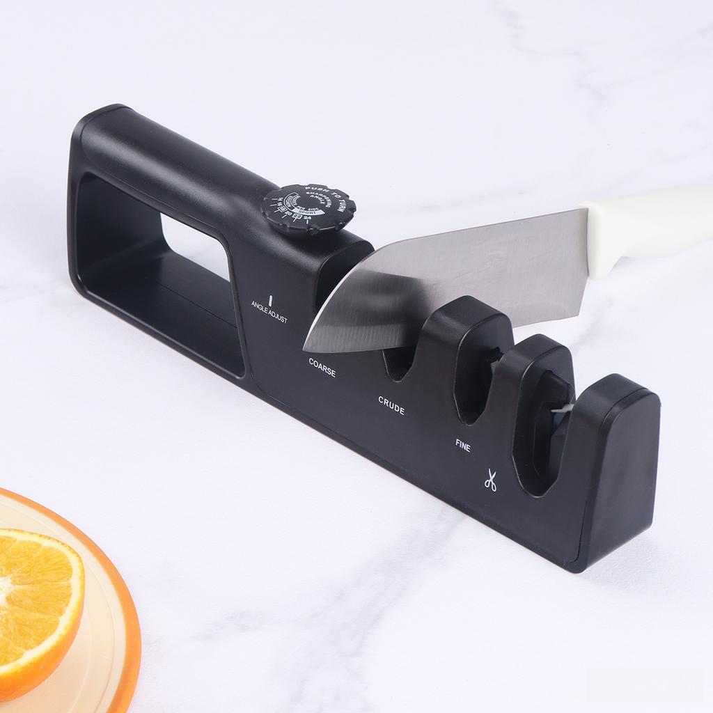 Adjustable Manual Knife Sharpener, Diamond Abrasive Quick Kitchen Blade Sharpening Tool