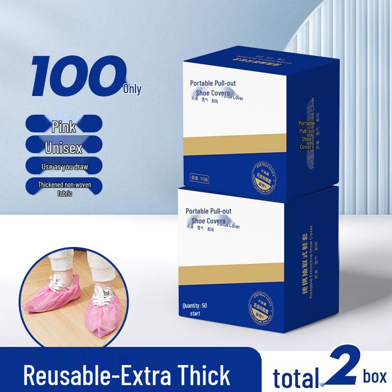 Waterproof Non-Slip Disposable Shoe Covers: Thick, Wear-Resistant, Non-Woven Foot Covers for Indoor Use