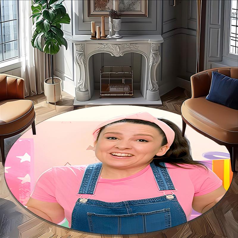 1pc Ms Rachel1 Print Round Carpet Chair Round Carpet Suitable for Bedroom Living Room Home Decorative Carpet