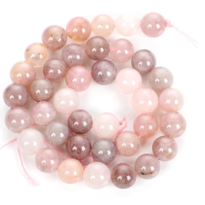 Mode Naturstein Rosa Opal Charme Lose Perlen DIY Runde Perlen Schmuck Zubehör