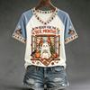 Women's Casual V-Neck Raglan Short Sleeve Color Print Top for Everyday Wear