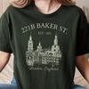 Sherlock Holmes Shirt 221B Baker Street Literary Location Tshirt Subtle Booklover T-Shirt Booknerd Gift for Bookworm Read Bookish Tee