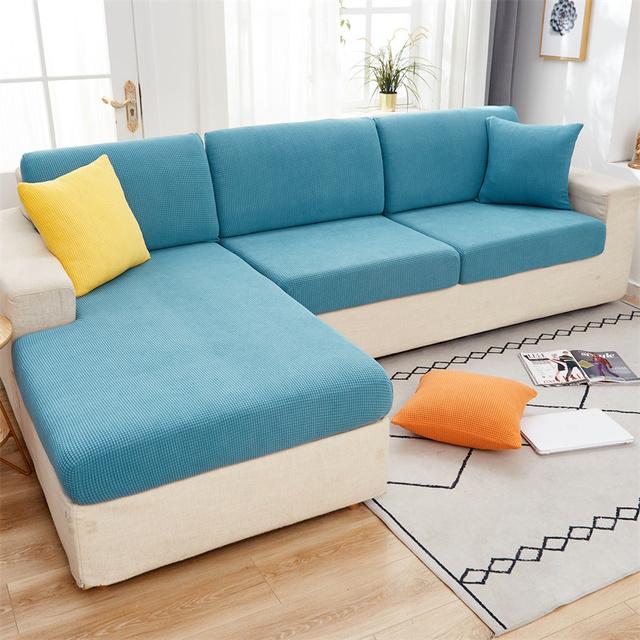 Husă Jacquard pentru Perna de Șezut a Sofalei Husă pentru Scaun Elastică Lavabilă Detasabilă Husă de Protecție pentru Șezut din Fleece Polar pentru Sofă