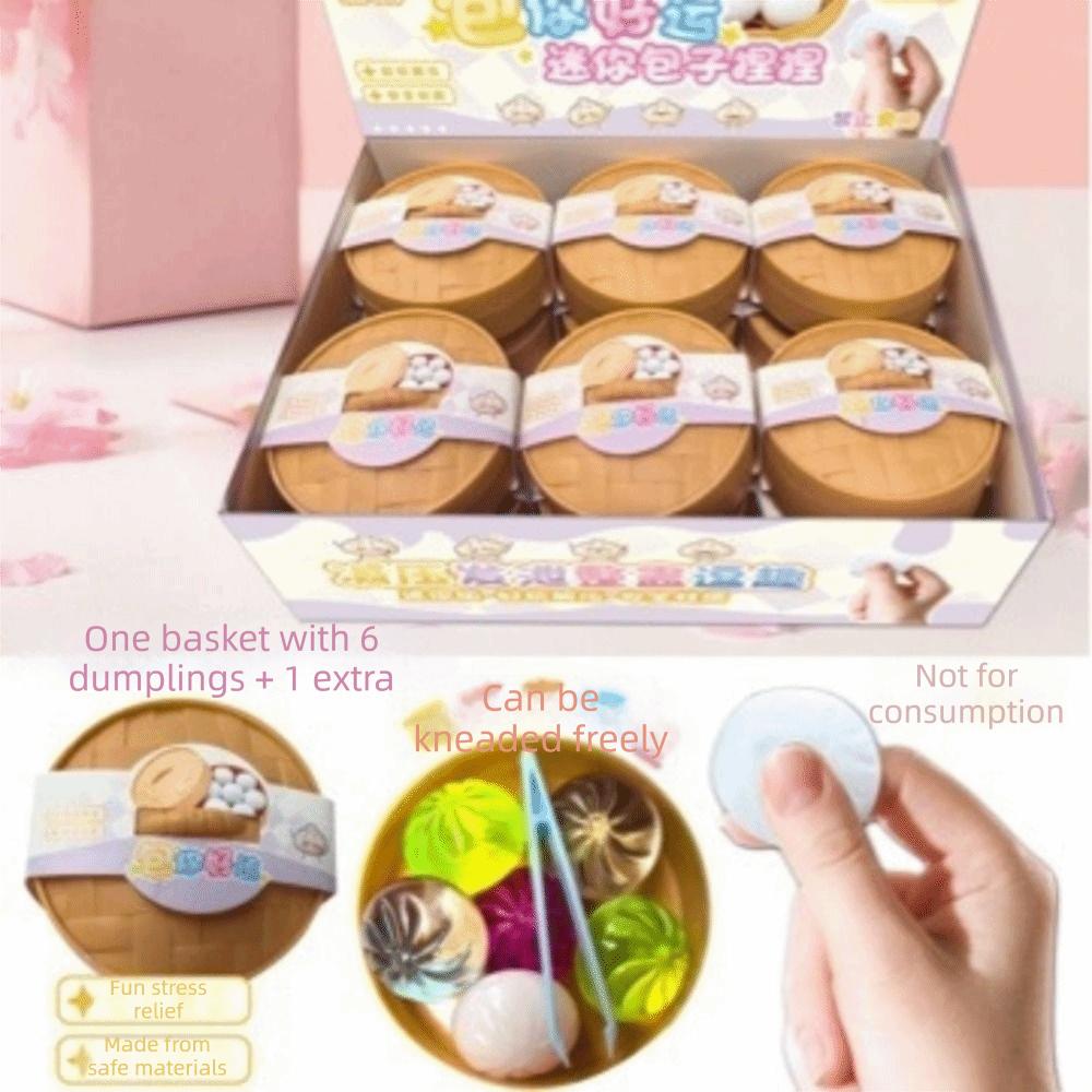 Cute Pinch Steamer Bun Toy Squeezable Sensory Toy Student Mini Dumplings Squishy Party Favors