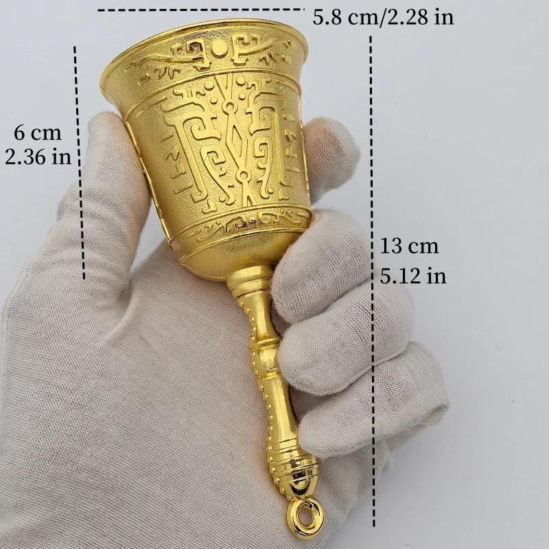 Antique Copper Hand Bell Call Bell Ring Early Education Reminder Restaurant Order Food Bell Old Man Design Kitchen Accessories