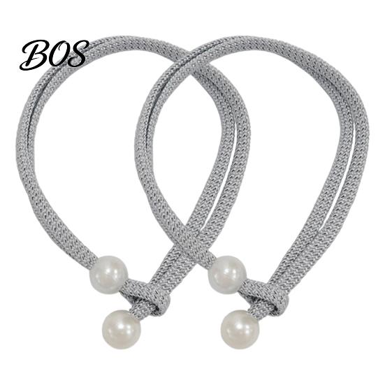 Decorative Curtain Tiebacks 1 Pair for Drapes, Adjustable Rope Tie Backs, Faux Strong Buckles Pearls Cord Buckle Holder Home Hotel Office Window