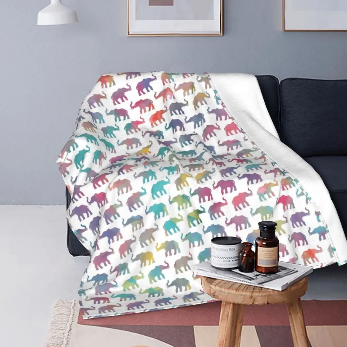 Vintage Olifant Dekentje Super Zacht Afrikaans Wild Dierenprint Dekentje Warm Fleece Flanellen Plaid voor Bank Sofa Tweepersoons King 70x100cm-XS