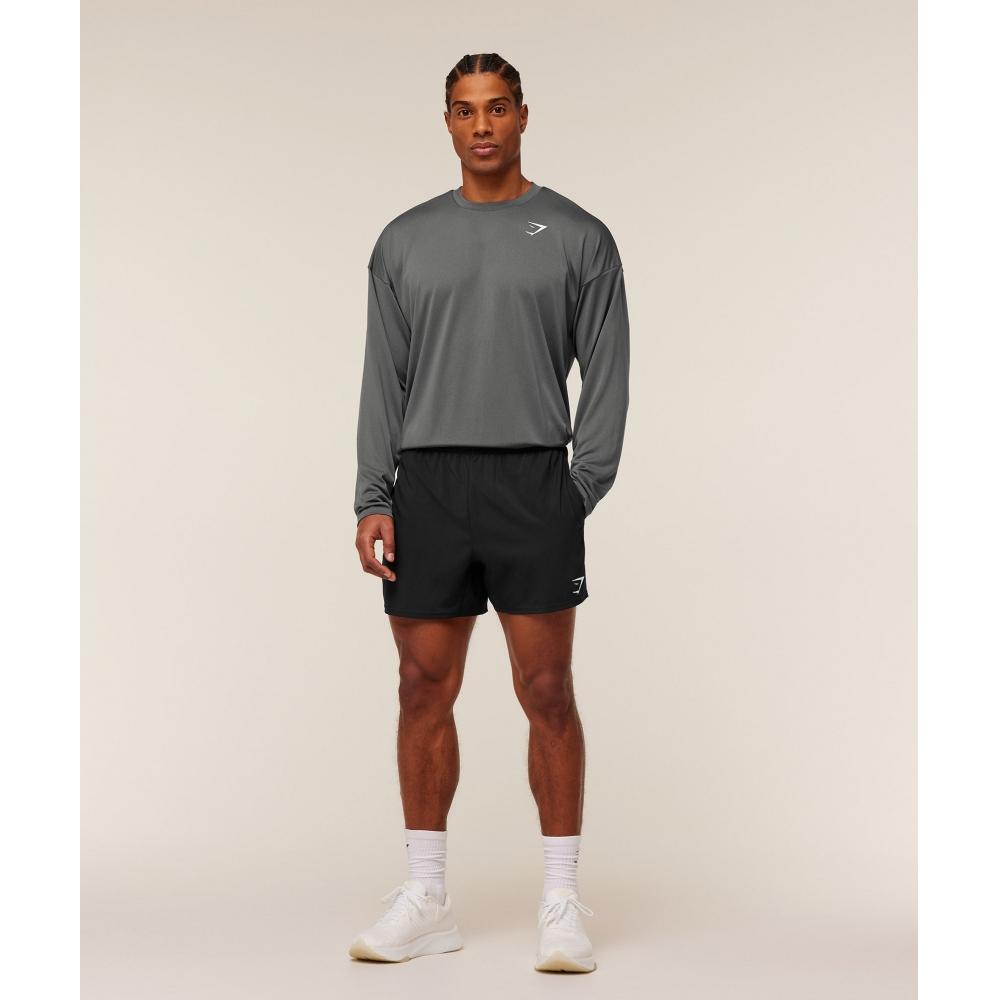 Gymshark Arrival Oversized Long Sleeve T shirT silhoueTTe Grey A3b4v Gbp4
