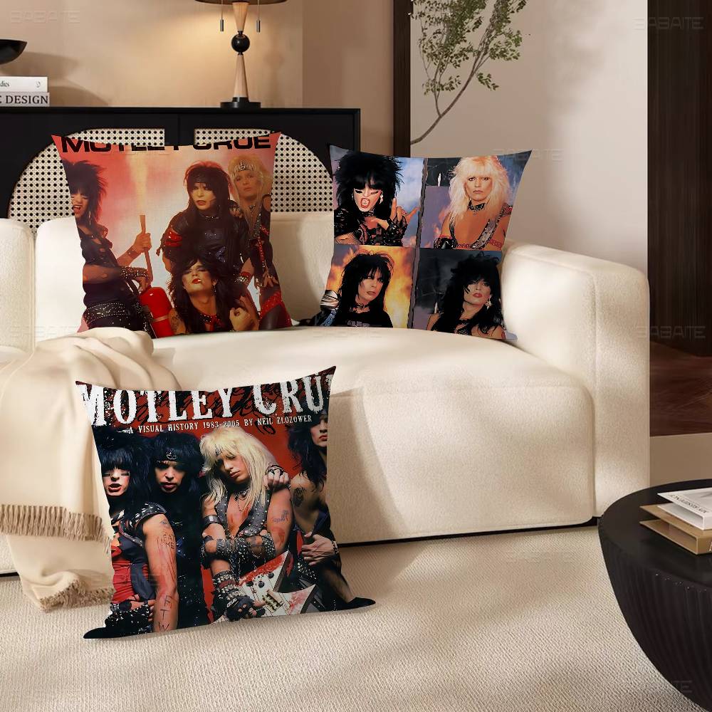 Classic Band M-Motley C-Crue Office Cushion Pillowcase Car Cushion Cover45X45CM Lumbar Pillowcase Sofa Pillowcover