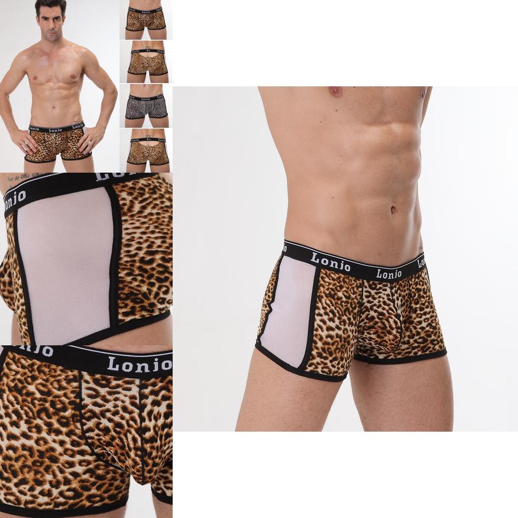 Hochwertige Herren-Slips Boxershorts mit stilvollem Leopardenmuster Bequeme Unterwäsche