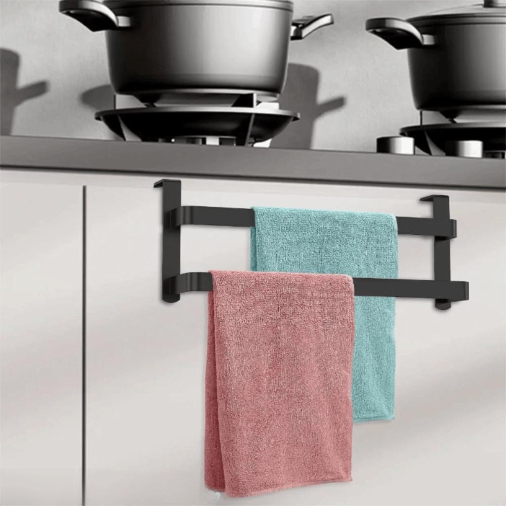 Rust-resistant Cabinet Door Towel Rack Hanging Towel Bar Durable Kitchen Towel Holder Bathroom