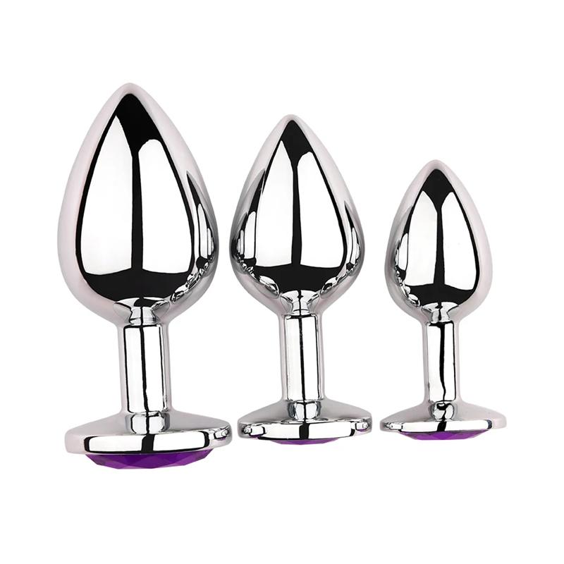 1Pcs Crystal Anus Metal anal plug Jewelry base novice player to senior player 5 size SM Butt g-point massage BDSM sex toys