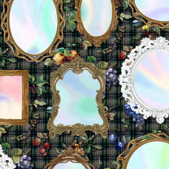 ST1095 Mirror and Fruit Check Modern Sheeting Made In Size 22SU X Nora. Fabric, Cotton, Japan, Green, Pre-cut, (110cm 100cm)