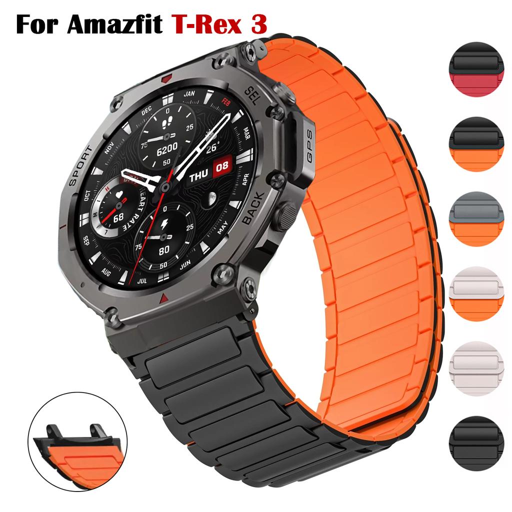 Magnetic Silicone Band For Amazfit T-Rex 3 Smart Watch Sports Replacement Strap For Huami Amazfit T rex 3 Band Correa Bracelet