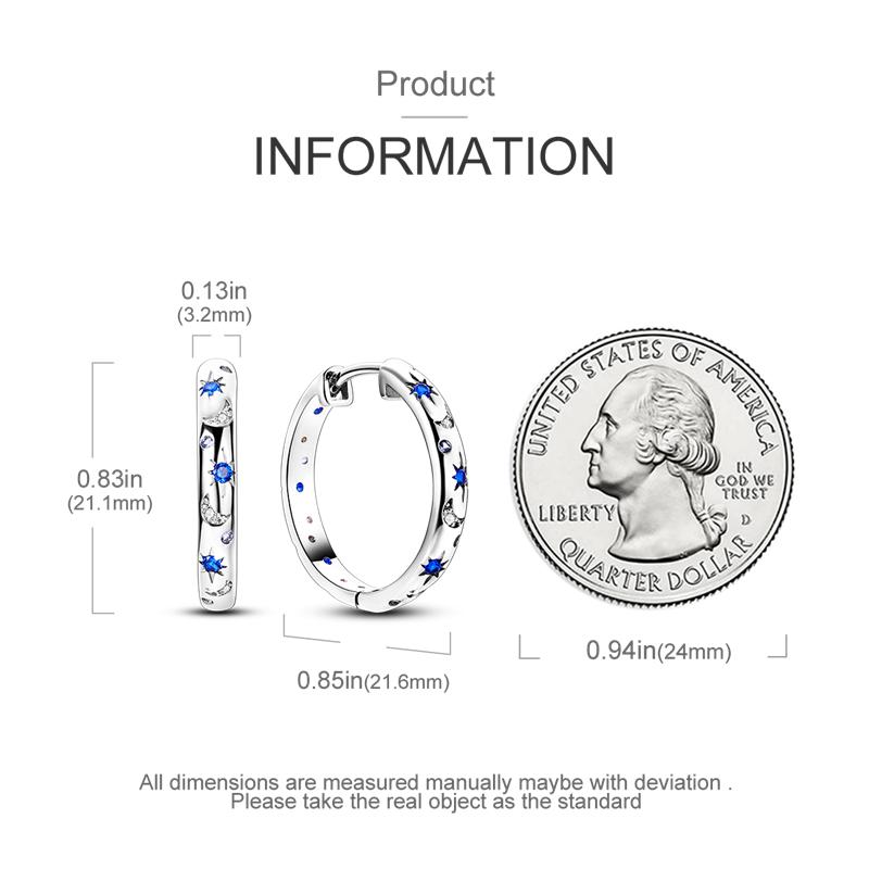 925 Silver Hoop Earrings for Woman Pendientes Zircon Heart Shape Star Eardrop Original Earring Fashion Jewelry