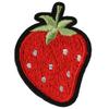 50 Stück 1,7 x 1,2 Zoll Erdbeer-Stickerei-Aufnäher, rote Kleidungsapplikationen für Jacken, Jeans