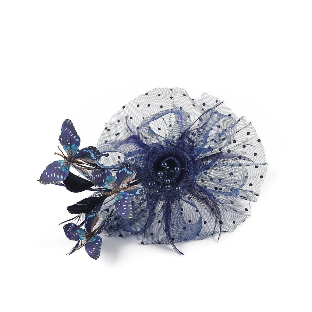 Tea Party Butterfly Derby Hat Classic 1920s Fascinator Bridal Wedding Headpiece for Women