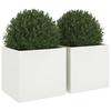 Planters 2 pcs White 49 x 47 x 46 cm Steel