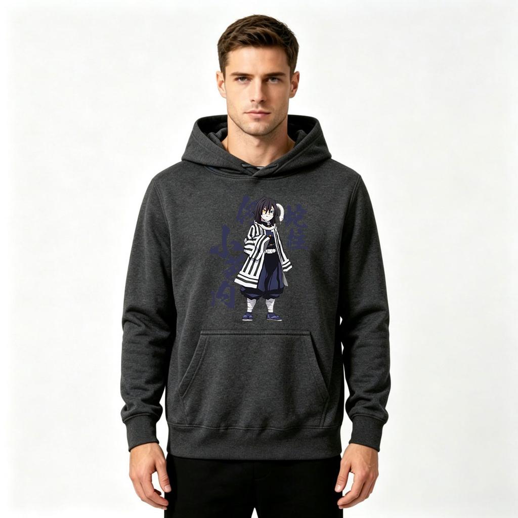 Anime Character Printed Men's Pullover Hoodie Casual Long Sleeve Sweatshirt for Adults