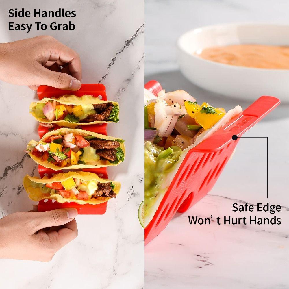 4Pcs Plastic Taco Holders Wave Shape Mexican Pancake Stand Creative Food Pallet  Tortilla