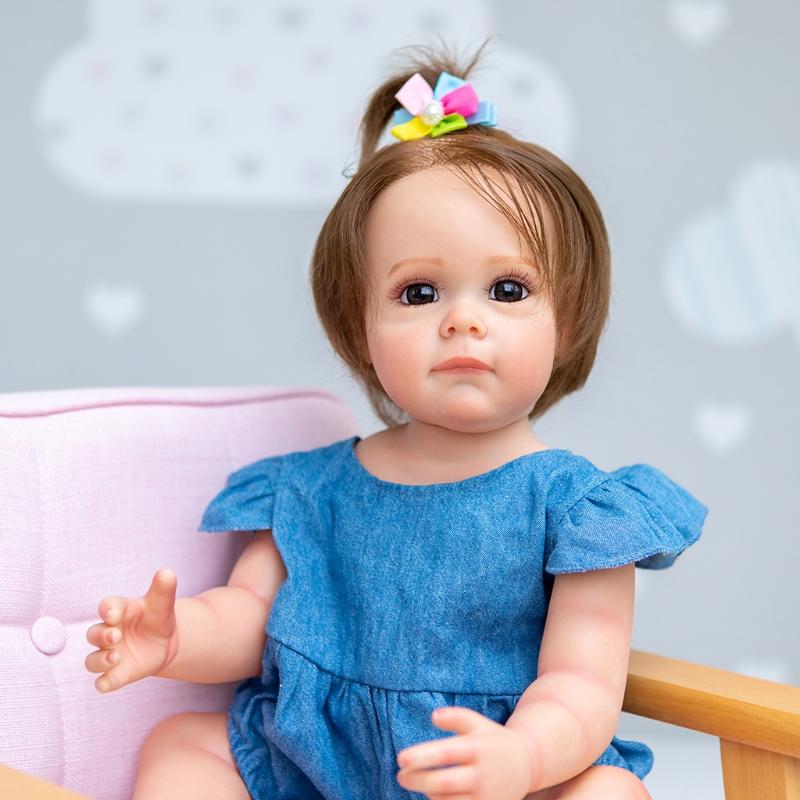 21inch Baby Girl Dolls Lifelike Reborns for Doll Cute Birthday Gift Real & Soft Touching Caucasian for Doll with Beautif