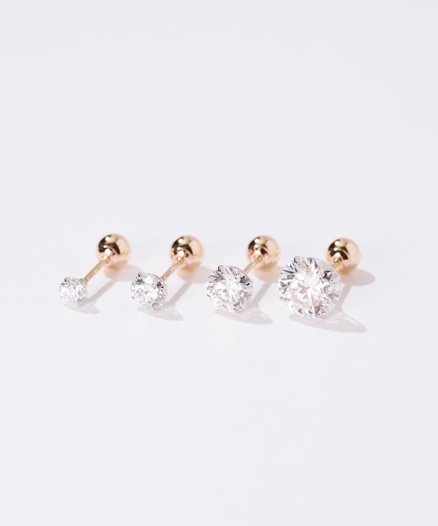 Dorocy 14K Moissanite Basic 4-Prong Piercing (4 Types)