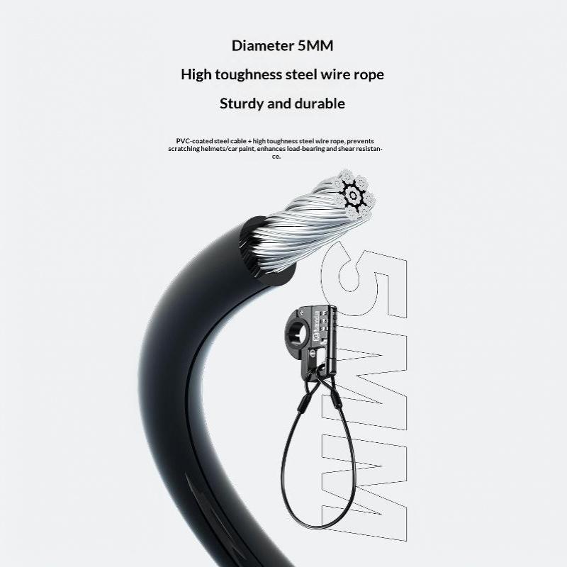 Motorcycle Helmet Combination Lock Anti Theft Multifunctional Handlebar Mount Safety Lock With Cable For Motorbike Travel Use